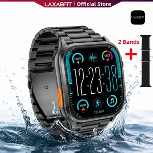 Laxasfit New Smart Watch,Bluetooth Calling,2.19" HD Curved Touch Display,Fitness Tracker,Heart Rate & Sleep Monitor,Wireless Charging,AI Voice Assistant,Compatible with iPhone & Android Wearable