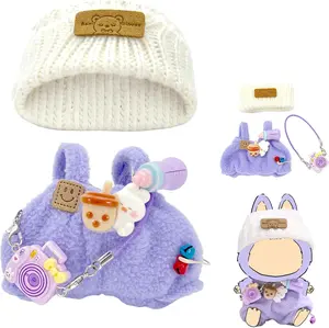 2025 New Clothes for Doll, 3-Piece Purple Clothes Set for Dolls, Outfits Set for 15/17 cm Dolls, Exquisite Accessories for Doll, Stylish Outfit for Boys Girls Birthday Collectors