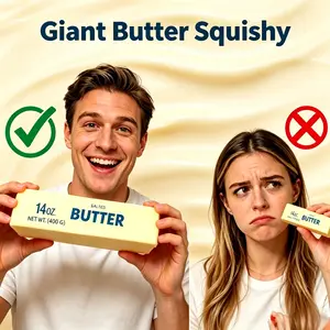 10in Giant Slow Rebound Butter Stick Squishy Toy, Extra Soft Squeeze Fidget Toy, Fun Hobby Play Item, Interactive Sensory Toy for Stress Relief & Entertainment for Kids & Adults