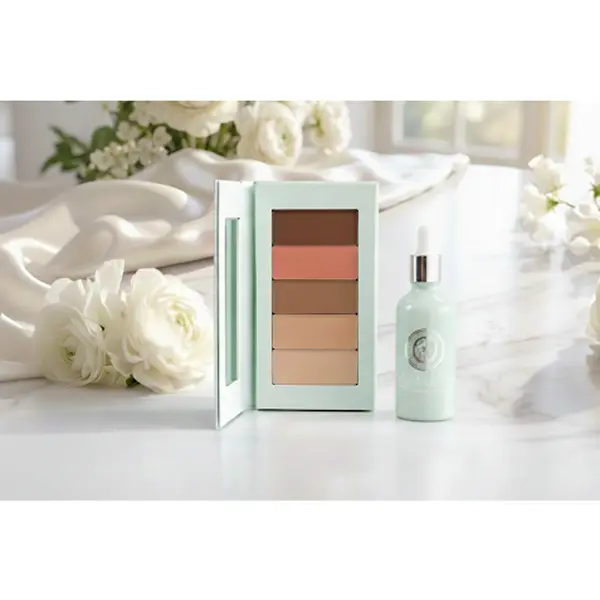 Classic Simple Organic Makeup Bundle Set - Palette & Flawless Serum, Nourishing Hydrating Boost, Foundation & Contour Compatible, Ideal for Daily Use on All Skin Types, Enhances Cosmetic Routine