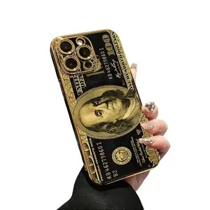 High-end texture! Classic elements creative pattern professionally designed gold electroplated phone case - UV printing, wear-resistant and non-slip, PC material, suitable for various models of iPhone 17/16/15/14/13/12/11, welcome to purchase and use