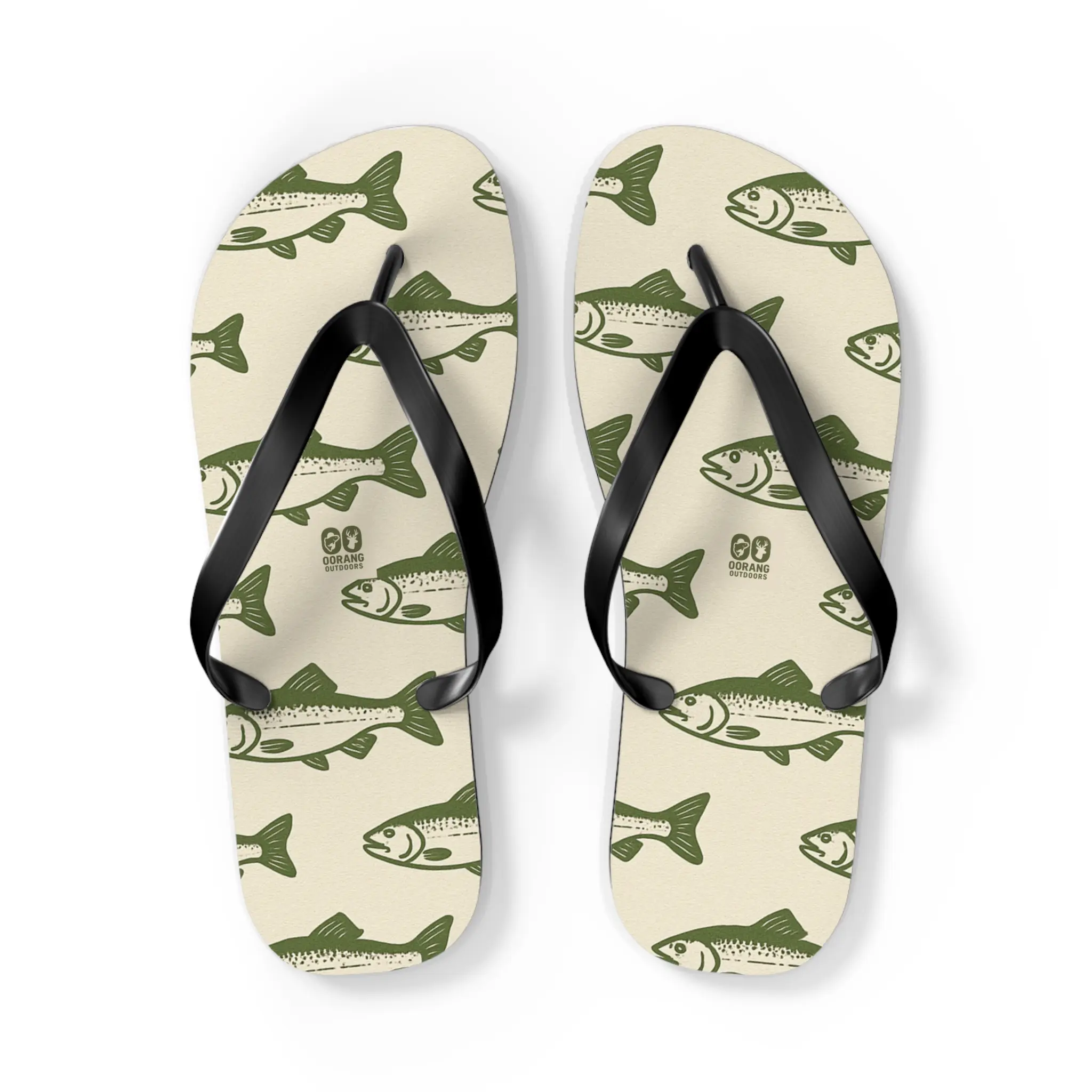 Fishing Themed Flip Flops for Summer Fun, Beach Sandals, Outdoor Recreation, Vacation Footwear