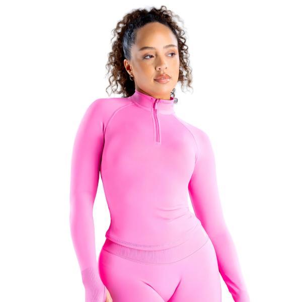 <WITH LOGO> DFYNE Half Zippy Long-Sleeve Top and Shorts/Leggings Set - Seamless shaping design, half-zip design, hip-lifting design, women's sportswear set, suitable for yoga, fitness, cycling, hiking, running, sports, outdoor leisure and other occasions