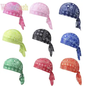 New Cycling Sports Cashew Nut Pattern Headscarf Cap for Men & Women, Stretch Fabric Small Snowflake Pirate Hat, Breathable Sweat-Wicking Head Wrap, Lightweight Outdoor Sports Beanie, Fashion Street Style Helmet Liner Hat for Cycling, Running & Daily Casua