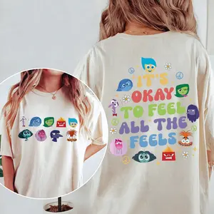 It's Okay To Feel All The Feels Shirt, Emotions Inside Out Characters Shirt, Joy Disgust Fear Sadness Anger Tee