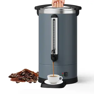 Large Capacity Fast Brew Commercial Coffee Urn – Stainless Steel Electric Hot Beverage & Water Dispenser – Double Wall Insulation – Ideal for Catering, Events, Weddings, Buffets