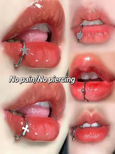 No Piercing Lip Rings 5-Pack, Fashion Plain Design, All Seasons Wear, Get the Edgy Look Without Needles, Perfect for Trendy