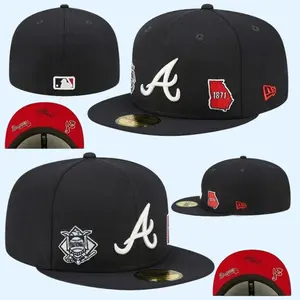 Men's Atlanta Braves New Era Navy Identity 59FIFTY Fitted Hat, MLB Streetwear Style