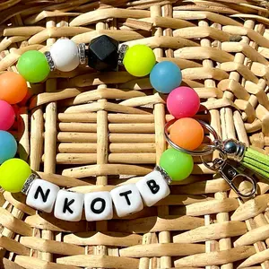 NKOTB Wristlet - Live Claims, Handmade with Wire & 15mm Silicone Beads Soft Comfortable Durable Accessory