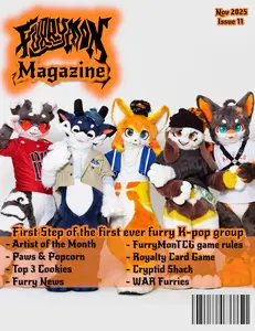 FurryMon Magazine BASTTIE November Edition Physical Issue with Trading Card for Collectors and Fans Nov 2025 Issue 11 Special Edition
