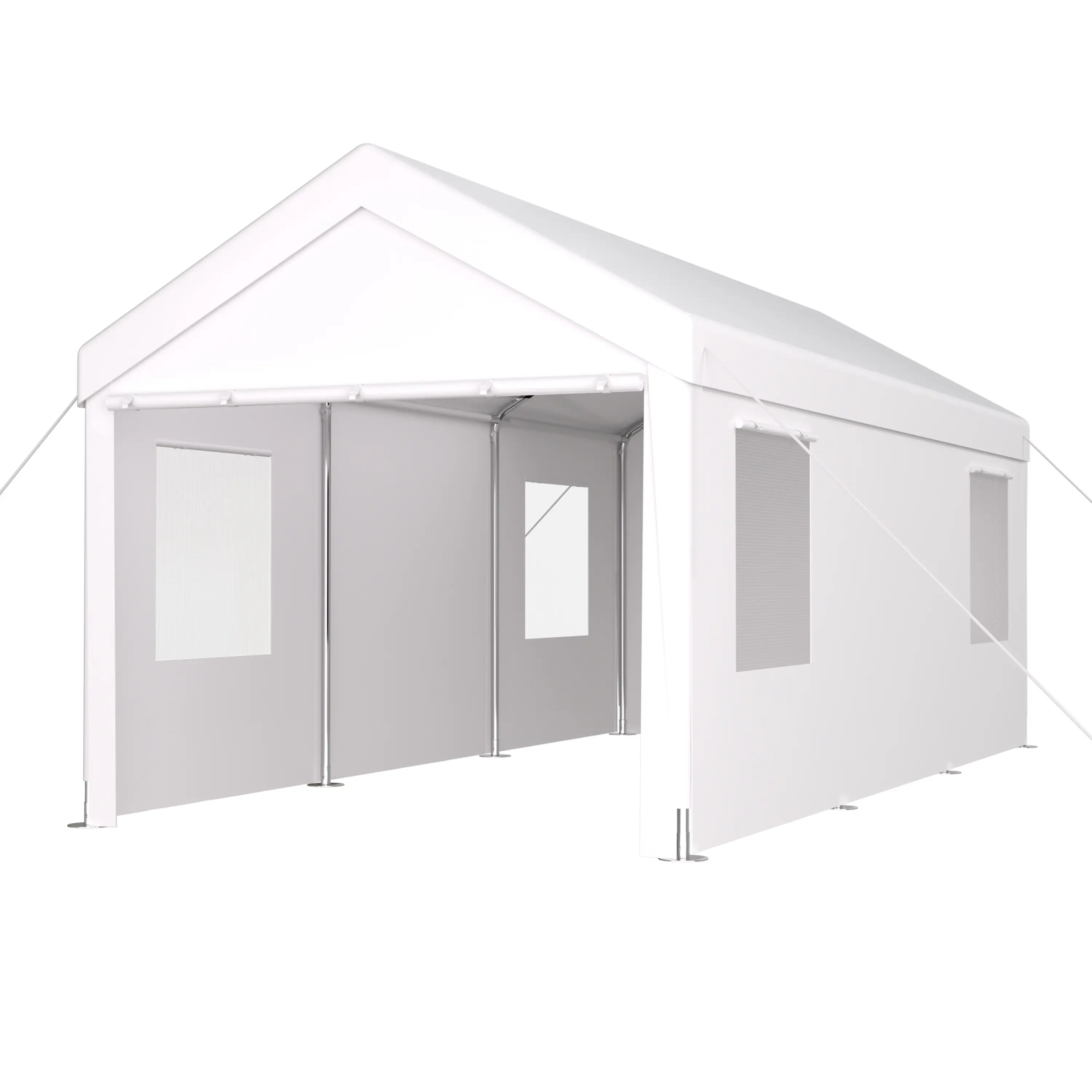 DONEXT 10'x20' Portable Garage Carport with Removable Heavy-Duty UV-Resistant Canopy, 2 Roll-Up Doors, 4 Vents for Outdoor Car/Truck Storage, Removable Canopy