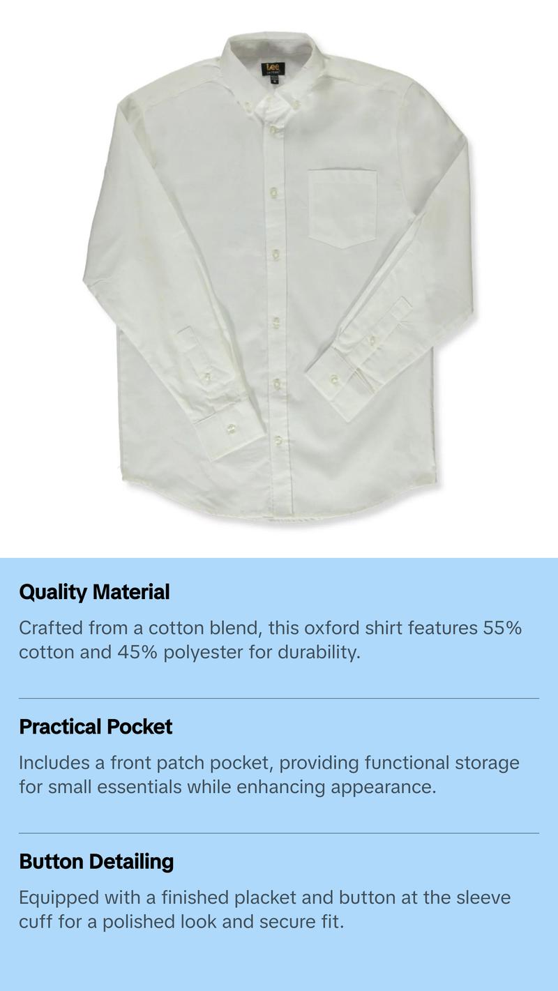 Lee Uniforms Mens Long Sleeve Oxford Slim Shirt