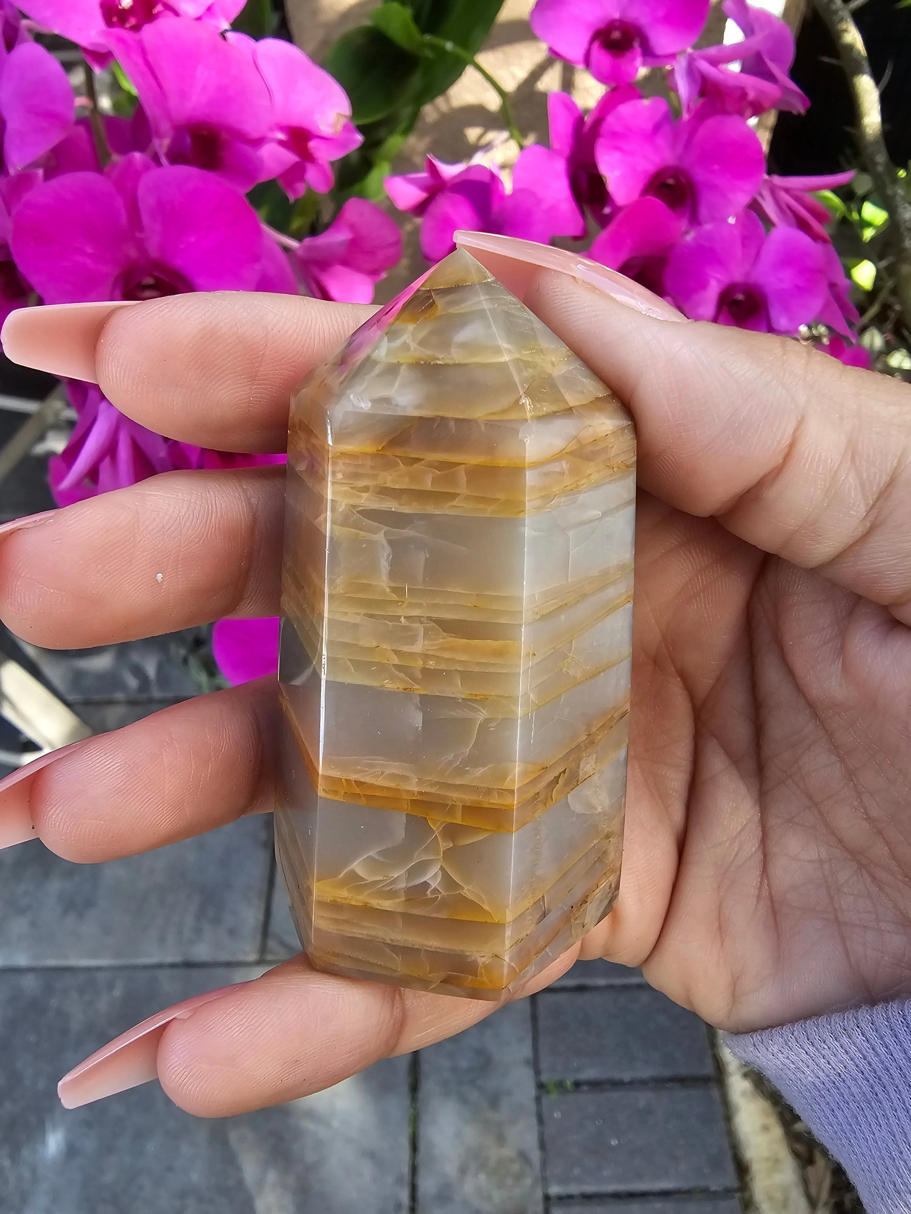 Flashy Peach Moonstone Tower