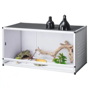 Up to 4×2×2 ft PVC Reptile Terrarium – Spacious Enclosure & Tank for Juvenile to Adult Reptiles