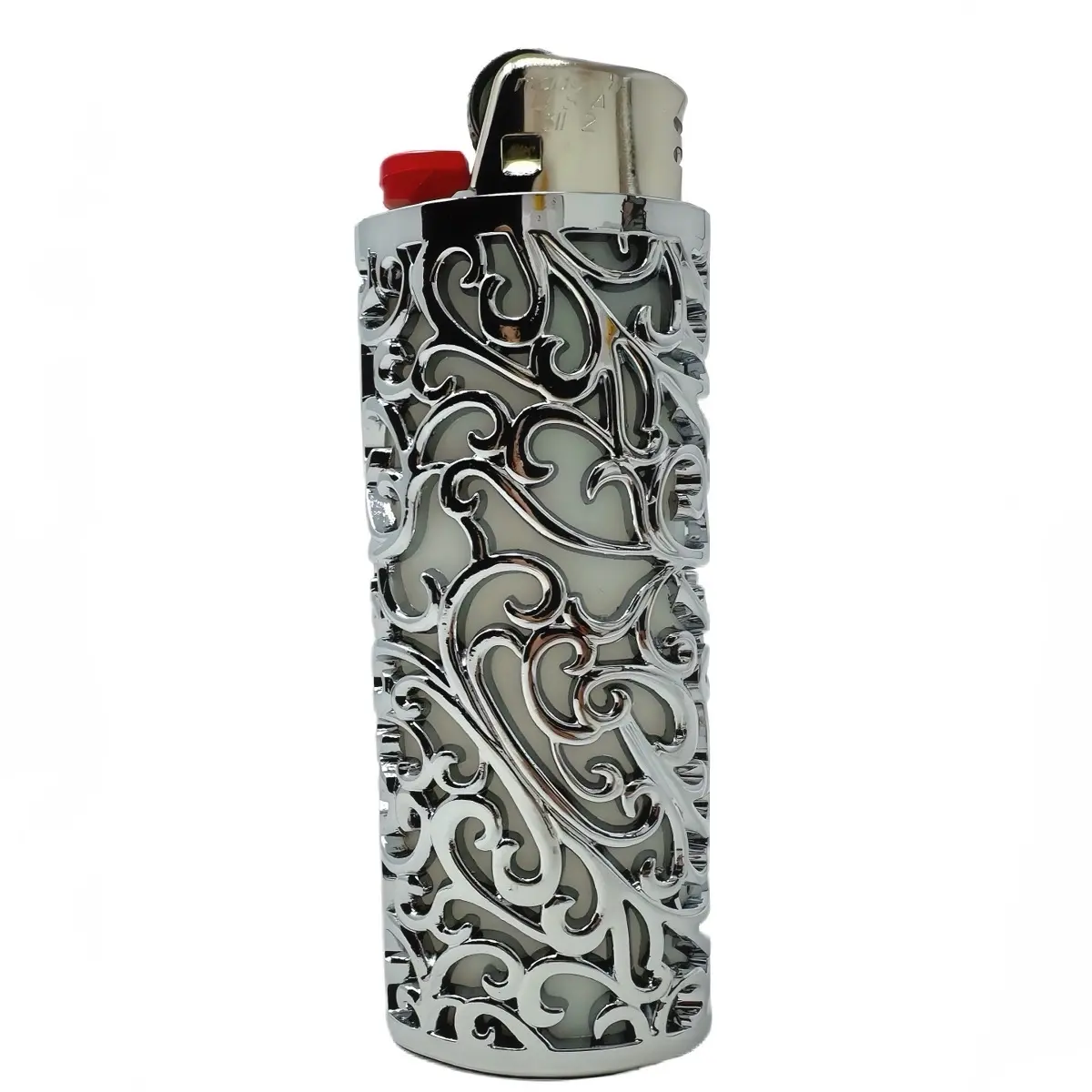 Metal Lighter Case Cover Lighter Pouch Fits Bic Lighter Standard Size J6 silver color