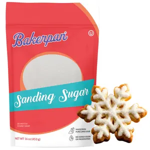 Bakerpan Sanding Sugar for Baking & Cookie Decorating - 16 Ounces Sparkling Sugar Sprinkles for Cookies, Cakes, Cocktails (Made In USA)
