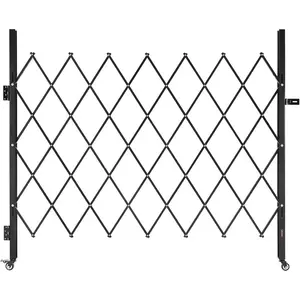 VEVOR Double Folding Security Gate, Lockable Scissor Gate with 360 Swivel Casters, Outdoor Barricade Steel Retractable Gates, for Entry Security, Garage, Warehouse Pool, 145.67x 63.19 in (Wx H)VEVOR Super Brand Day