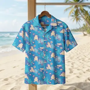 Blue Snorrlex Sleepy Hawaiian Shirt, Pokkemon Unisex Apparel For Men Women, Summer Beach Vacation Outfit Gifting Idea | 070426.R3074.ID00