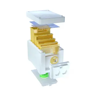 Benefitbee BeeSmart Mini Queen Mating Nuc Box, 120g/m³ High Density Foam Beehive Kit with 3 Plastic Frames & Feeder, Essential Beekeeping Supplies