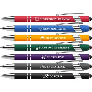 7 Pack Motivational Pen Set - Inspirational Quotes Retractable Ballpoint Pens for Office School Supplies, Encouragement Gifts for Women Men, Multicolor