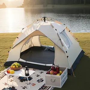 Automatic Quick-Open Beach Outdoor Tent, Multifunctional Portable Sunproof and Waterproof, Essential for Hiking, Camping, Picnics, All-Season Square Camp Tent, Suitable for Independence Day Music Festivals and Outdoor Activities