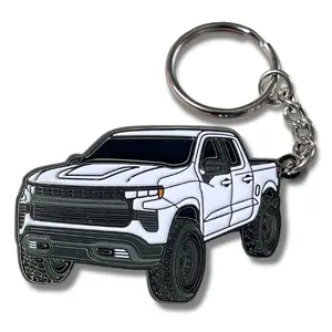 Chevy Silverado 1500 Metal Keychain, Toy Truck Lover Accessory Gift, Pickup Driver Everyday Carry Keyring, Rugged Automotive Style