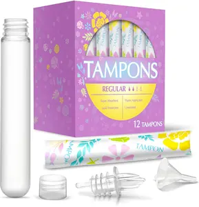 Tampon Flasks 12 Pack (18 oz Total) - Hidden Alcohol Travel Flasks for Women - Secret Liquor Containers for Nightclubs, Festivals, Cruises, and Sports Events – Includes Funnel & Spout