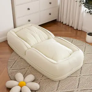 Bellemave  Upholstered Human Dog Bed for Adults and Pets, Foldable Lazy Sofa Bed with 5 Adjustable Position, Includes 2 Soft Pillows for Bedroom, Living Room, Reading Corner