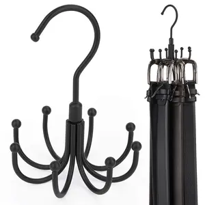 Belt hangers, Adjustable Hooks Hanger, rotatable belt racks, closet accessories, belts, ties, scarves, silver hanging racks, storage hooks, multi-functional silk scarf hangers, iron-wood rotating eight-claw hooks, anti-slip hotel slings, belt hooks