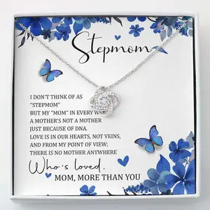 Mom Necklace, Stepmom Necklace, My Stepmom Thank You Mom Necklace Step Mom Gift Mother Day Necklace, Beautiful Necklace Gifts for Mom - Perfect Mother's Day Jewelry, Thoughtful & Meaningful Gift for Mother
