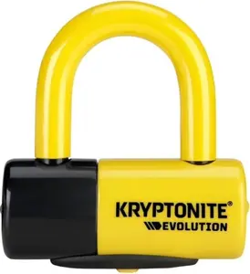 Kryptonite Evolution Series 4 Disc Locks Yellow LED Key Light For Bike Lock Ropes On Bikes and Motorbikes