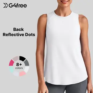 G4Free Lightweight Workout Tank Tops for Women High Neck Athletic Long Tanks Sleeveless Summer Running Gym Shirts