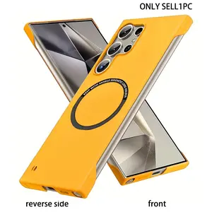 Magnetic borderless phone case suitable for Samsung Galaxy S26/S25/24/23/22 Ultra Plus and S24 FE A57 A37 A17 A55, compatible with MagSafe skin feel ultra-thin micro matte back anti fingerprint design