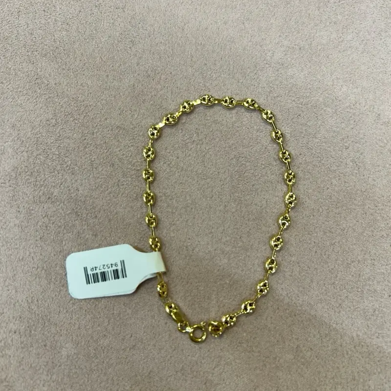 18K Yellow Gold Bracelet Size 7 Inch Classic Design for Everyday Wear Elegant Jewelry