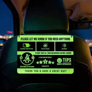 Rideshare  Sign 2-Pack  High-Visibility Reflective Sign  Visible at Night and in Low Light, Better Customer Relations, Higher Ratings and More Tips, Accessory for Rideshare Drivers