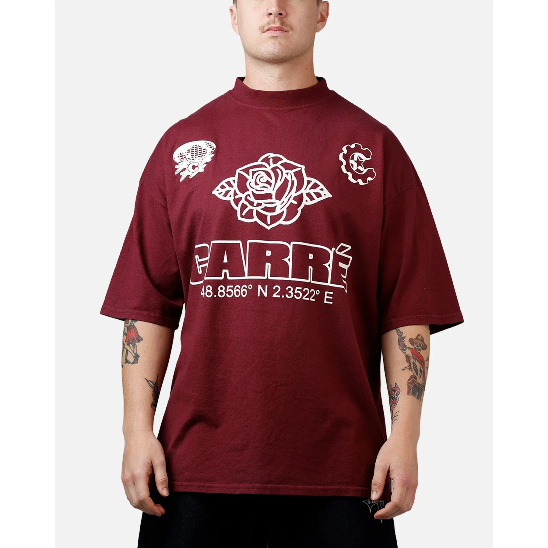 Carre Coordinates T-Shirt Maroon Carre Coordinates T-Shirt Maroon