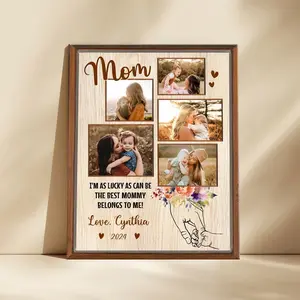 Mother’s Day Personalized Photo Collage Poster for Mom, Custom Family Pictures Wall Art, Meaningful Love Gift, Heartfelt Home Decor Print for Living Room or Bedroom