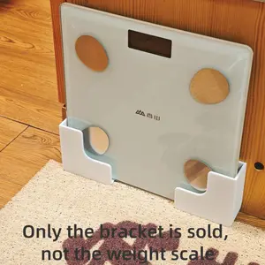 Wall-Mounted Scale Holder, Space-Saving Adhesive Installation, Durable Plastic Rack for Home Gym and Bathroom, Fashionable Scale Storage Box, Hanging Organizer