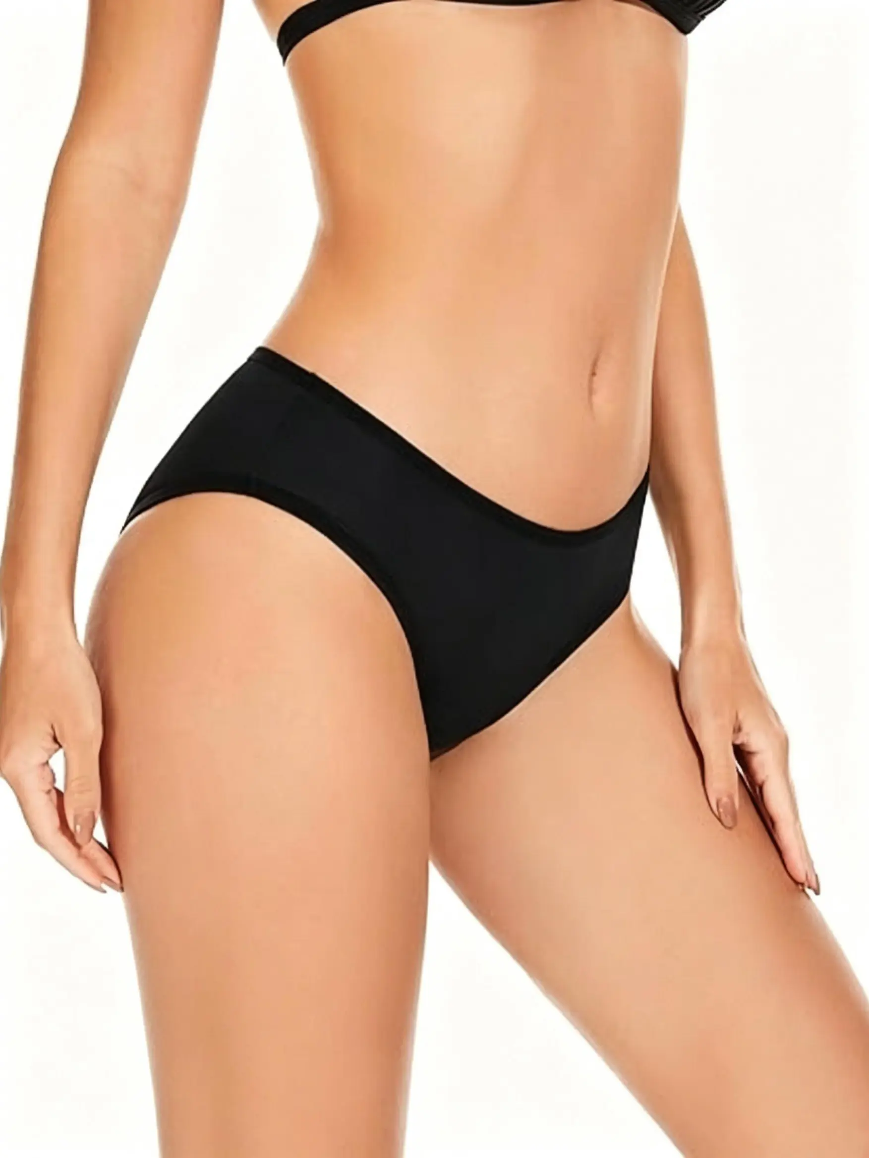 LEOVQN Women's & Teens' Period Swimwear Hipster Cut Bikini Bottoms - Leakproof, Absorbent Liner, Breathable Eco-Friendly Recycled Fabrics, UPF 50+, Hand Wash Only, Lightweight, High Waisted