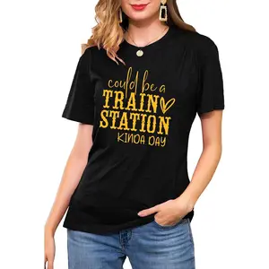 100%cotton Could Be A Train Station Kinda Day Shirt Top Vintage