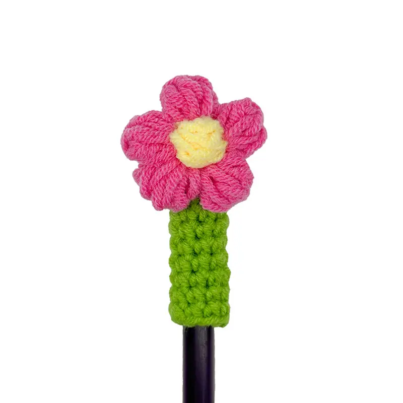 Rose Red Puff Flower Pen Case