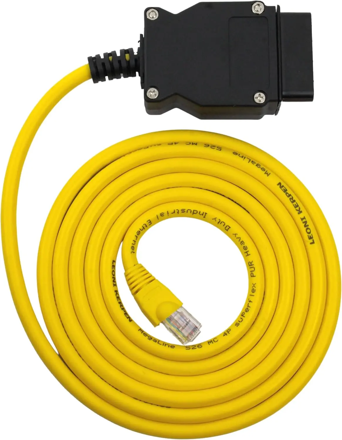 2M ENET Cable OBD2 to RJ45, 24AWG BMW Coding Cable, E-SYS Diagnostic Programming Wire for BMW F/G/I Series, Stable Connection