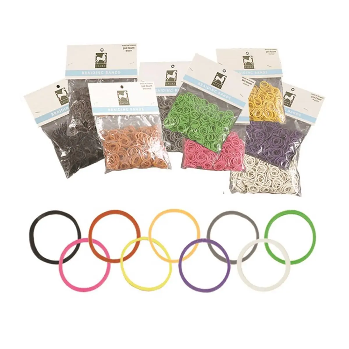 212 MAIN Jacks Braiding Bands - Neon Pink, Natural Rubber, Basic, Super Strong Equestrian Leisure & Outdoor Equipment