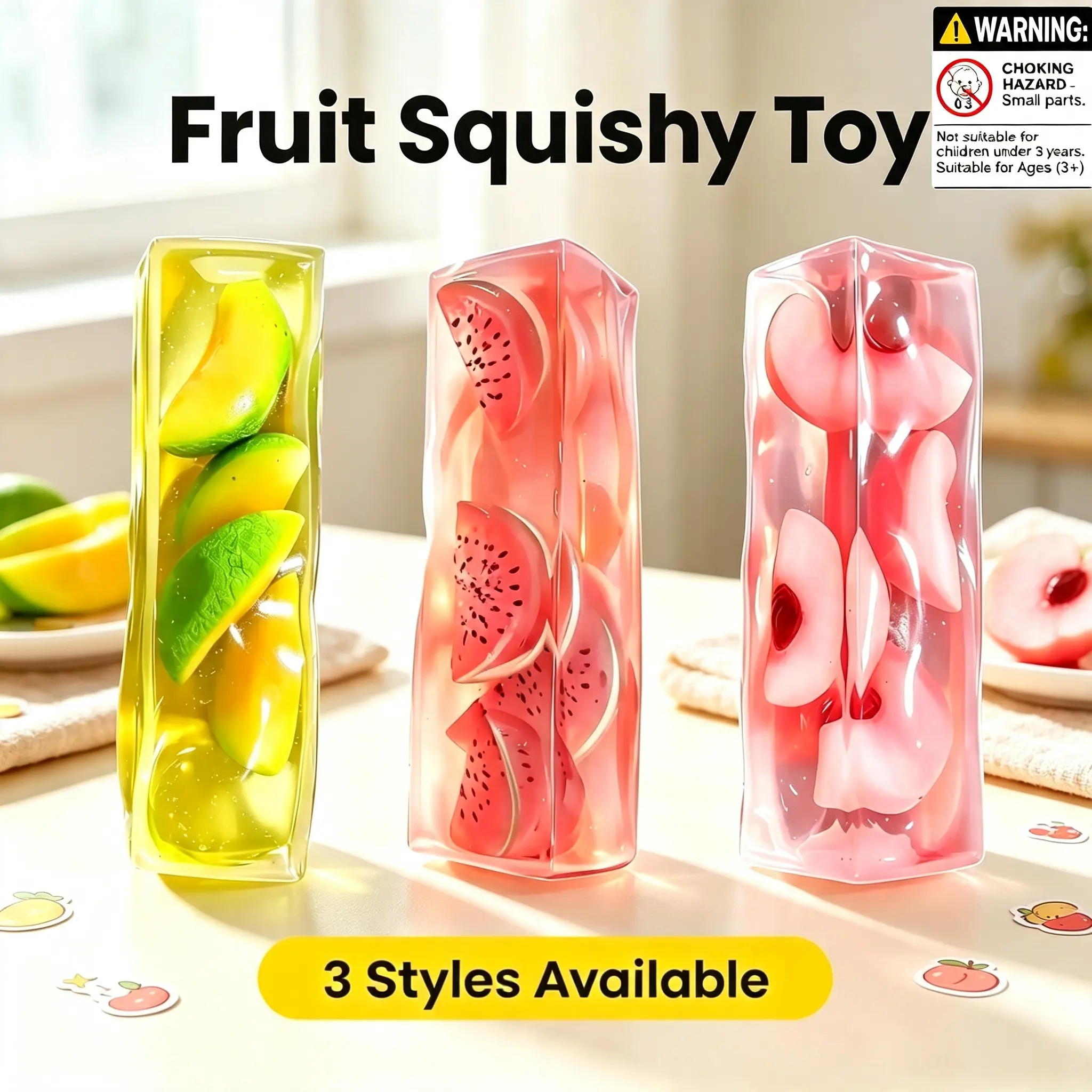 2026 Viral Translucent Jelly Fruit Bar Squishy Fidget Hobby Toy, Silky Smooth Slow Rebound Squeeze Toy, High Playability Satisfying Sensory Toy for Stress & Anxiety Relief, Cute Pocket Hand Toy for Daily Relax for Teens Adults & Kids