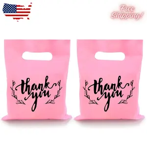 100 PCS Small Thank You Merchandise Bags Plastic