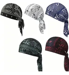 Cooling Headscarf Cap Set, Motorcycle Pirate Head Wrap Safety Helmet Liner, Elastic Fit Hand Washable Multifunctional Outdoor Headwear for Athletes & Outdoor Enthusiasts