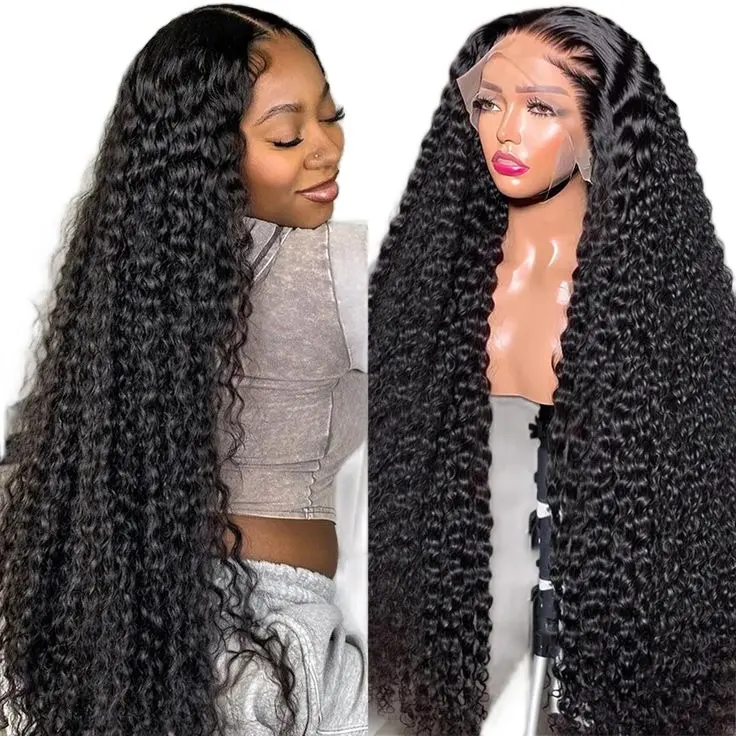 Deep Wave Lace Front Wig 13x6 - Human hair Long Hair Extension for Stylish Look