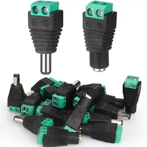 5/10/25 Pairs of 12V 5A DC Power Plug Connectors (5.5mm X 2.1mm) for LED Light Strips, CCTV Cameras, Security Systems, Etc. Durable Cylindrical Adapter Plugs