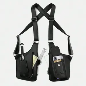 Double Shoulder Armpit Bag, Anti-Theft Hidden Underarm Strap Wallet Pocket Holster Phone Leisure Double Shoulder Pouch