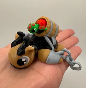 3D Printed Krampus Turtle • Christmas Krampus Figurine • Naughty List Holiday Collectible